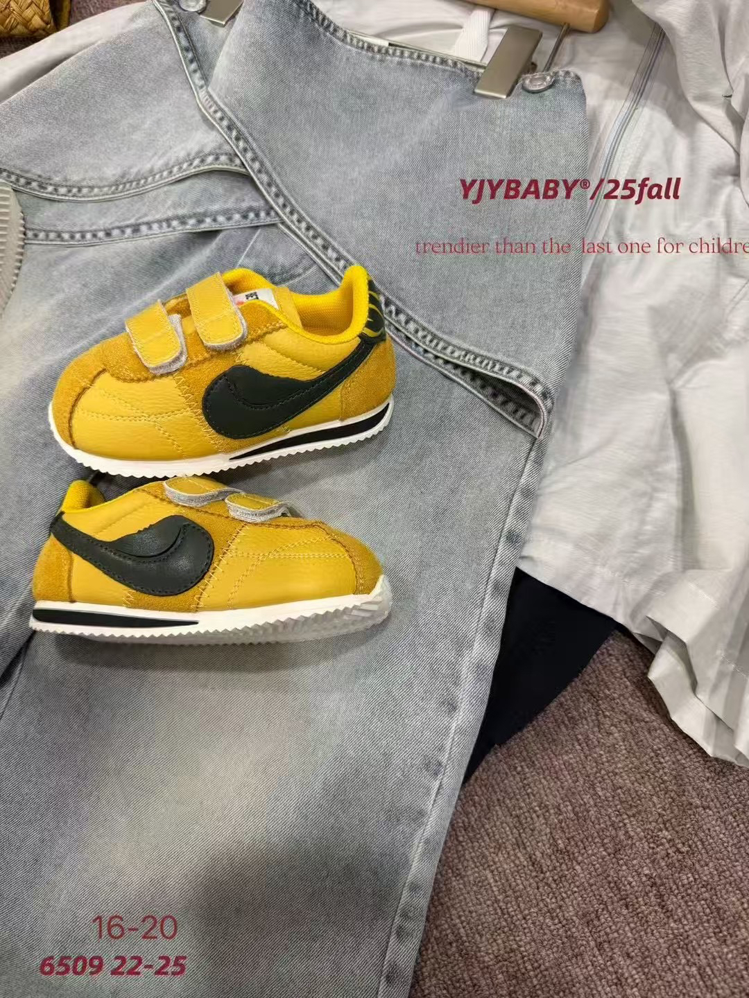 防滑纯色休闲风魔术贴学步鞋中小童