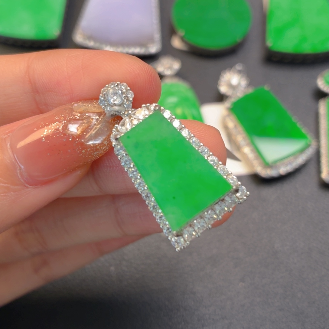 翡翠银S925镶嵌颈饰