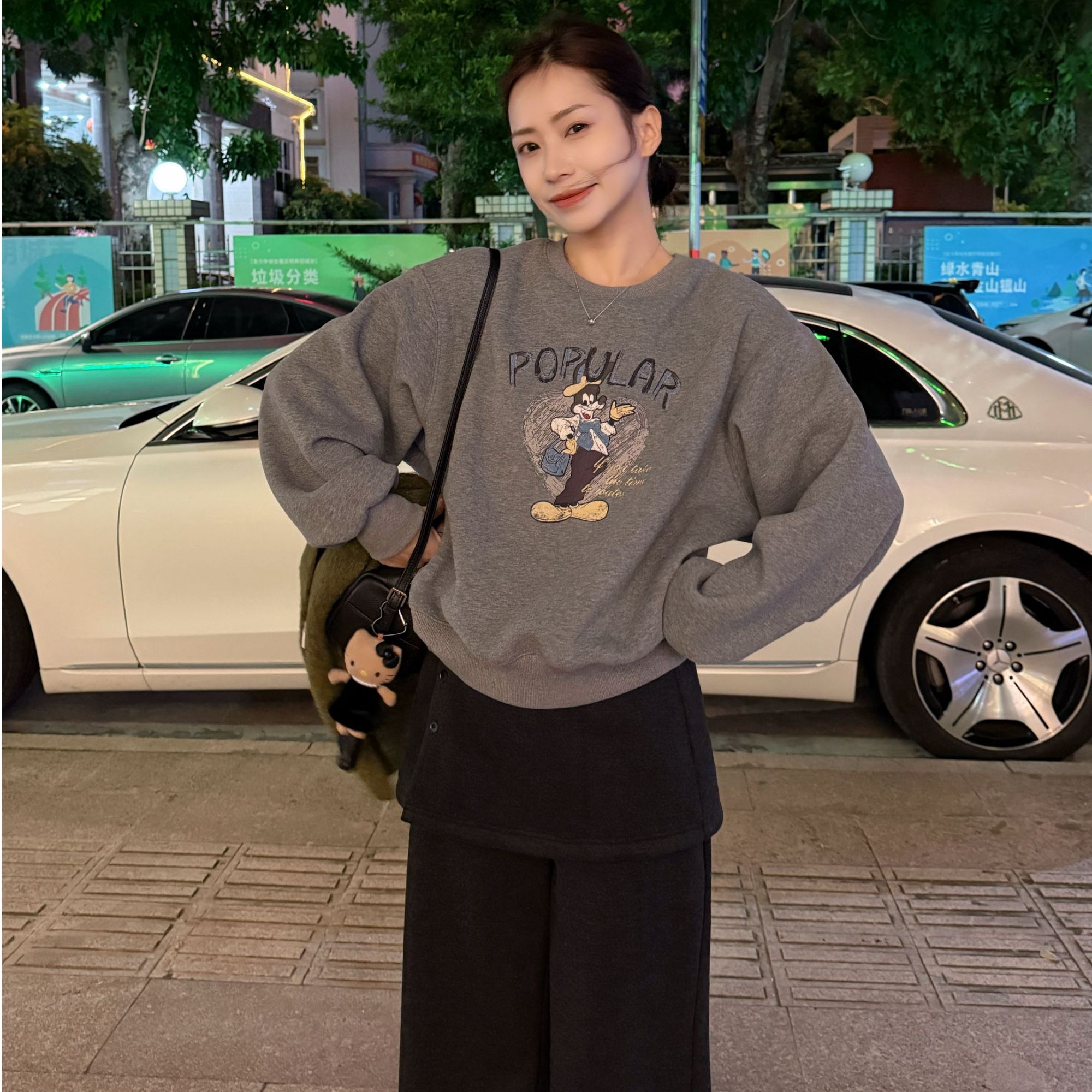 SUNCC自制 灵感卫衣 加绒加厚韩系卡通慵懒休闲百搭舒适保暖卫衣