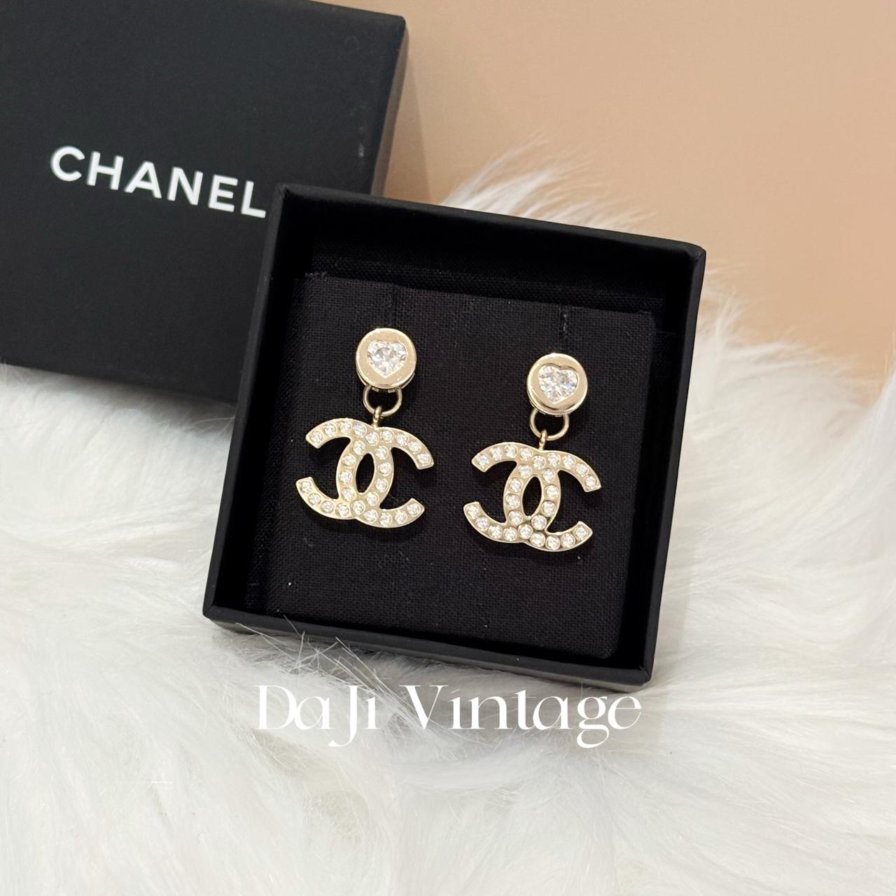 99新 Chanel/香奈儿 大吉中古/香奈儿双c吊坠耳钉