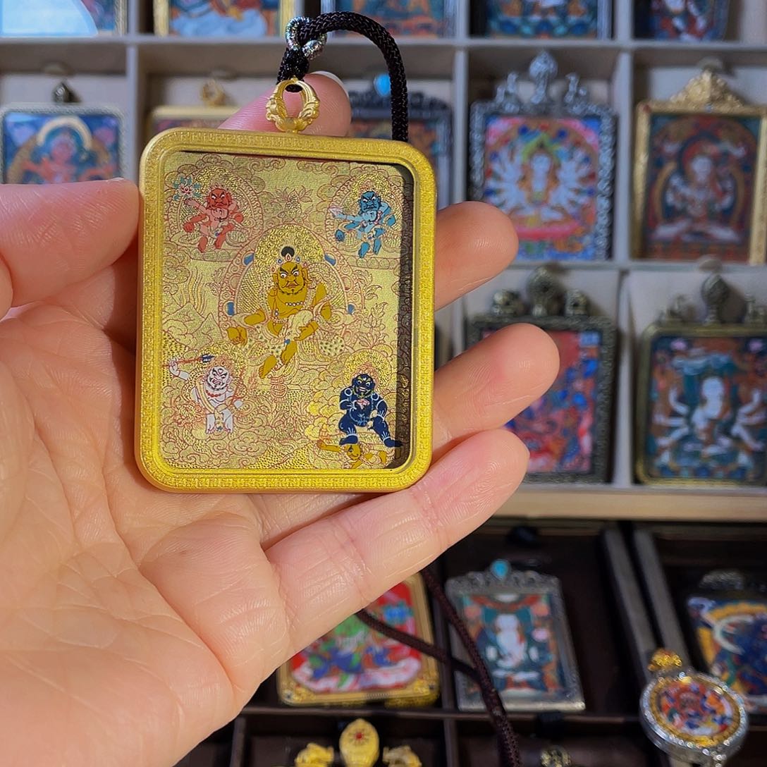 卷轴画五路财神唐卡