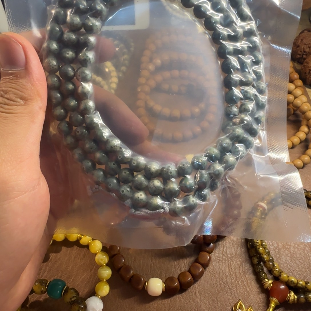 锤***子星月菩提吊坠绿幽灵