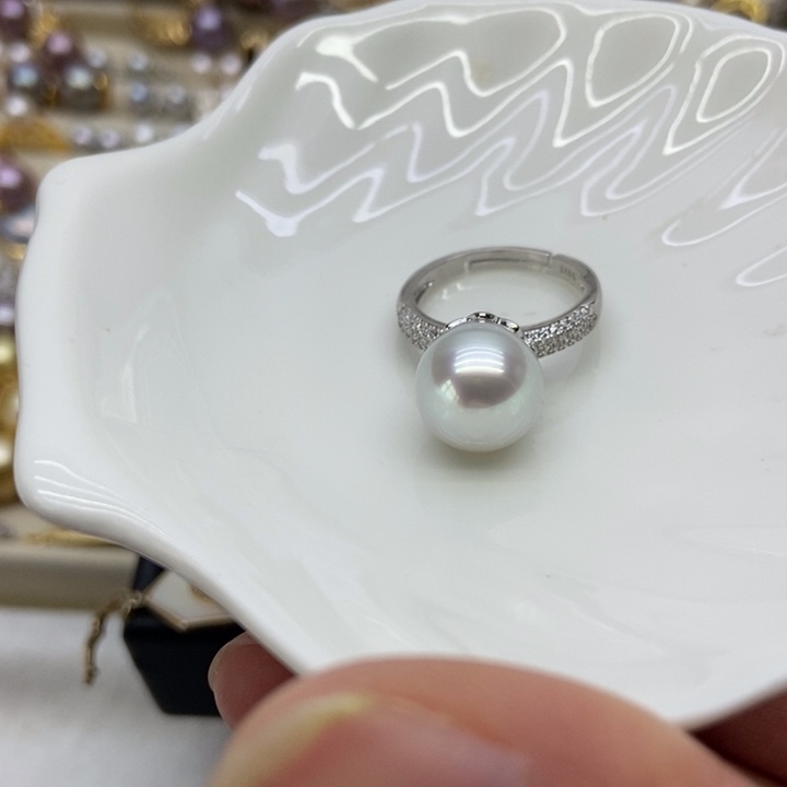 海水珍珠戒指银S925镶嵌