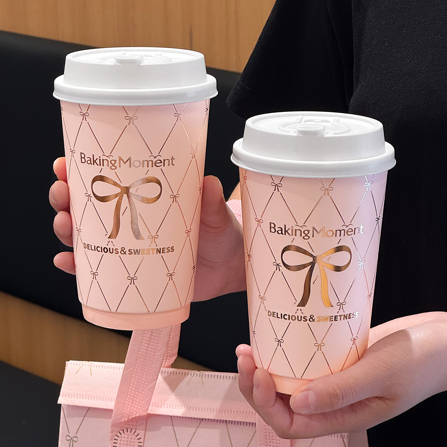 定制咖啡纸杯一次性带盖热饮杯外带加厚隔热配套双层中空杯印logo