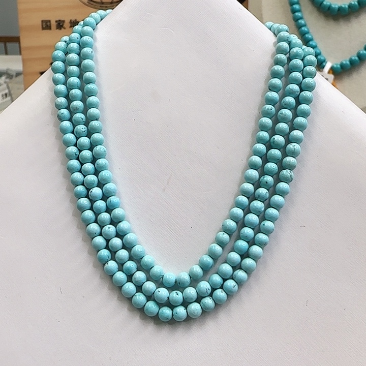 绿松石未镶嵌90米链多圈卡3.5+w