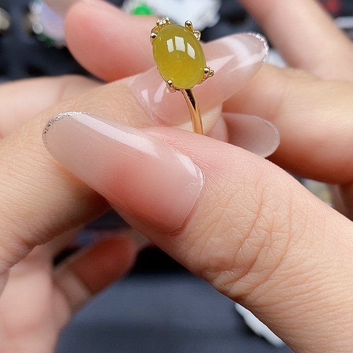 翡翠银S925镶嵌戒指