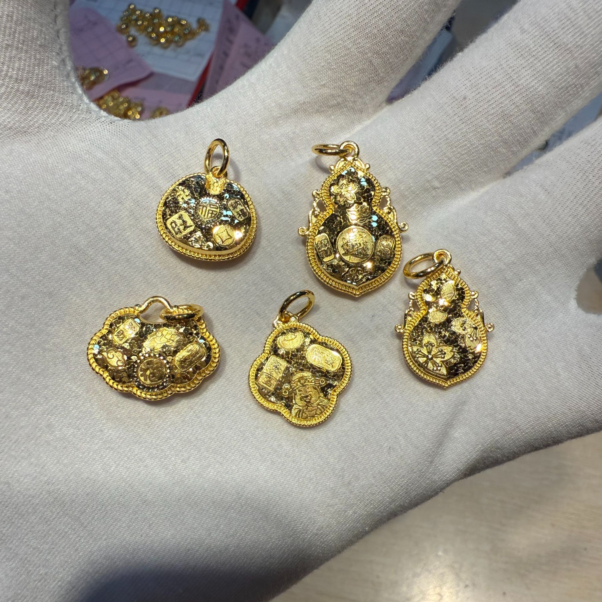 金禧沣足金999.9吉言碎冰冰金吊坠可选（下单前联系客服不要直接拍