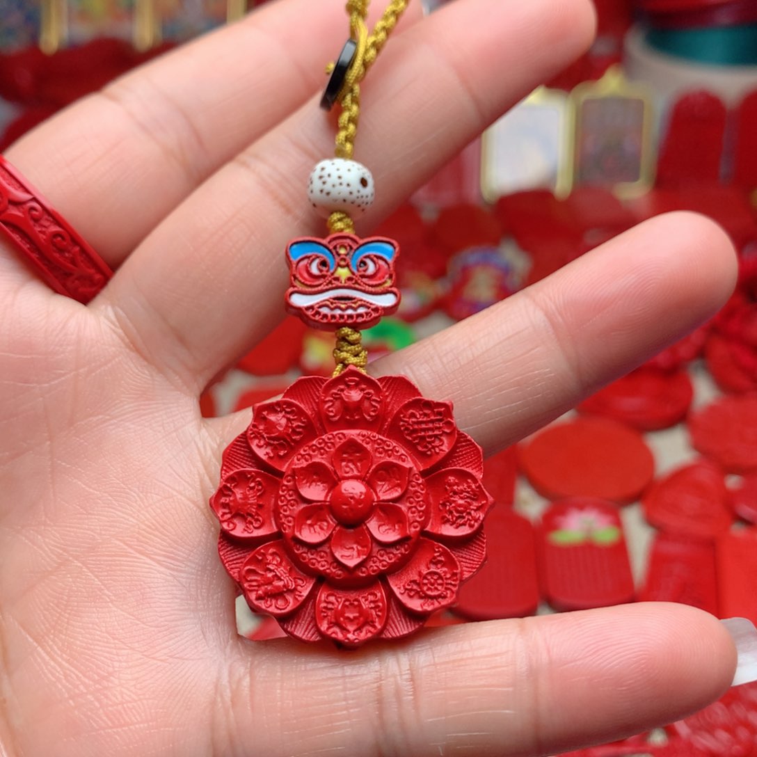 天然辰砂工艺品朱砂钥匙扣