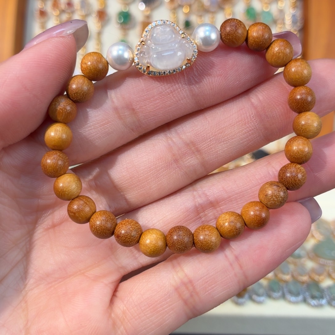 翡翠银S925镶嵌颈饰手串