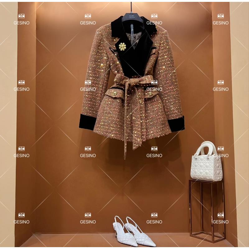 【闵闵】秋冬气质小香风时尚设计师中长款外套 QD-2025391