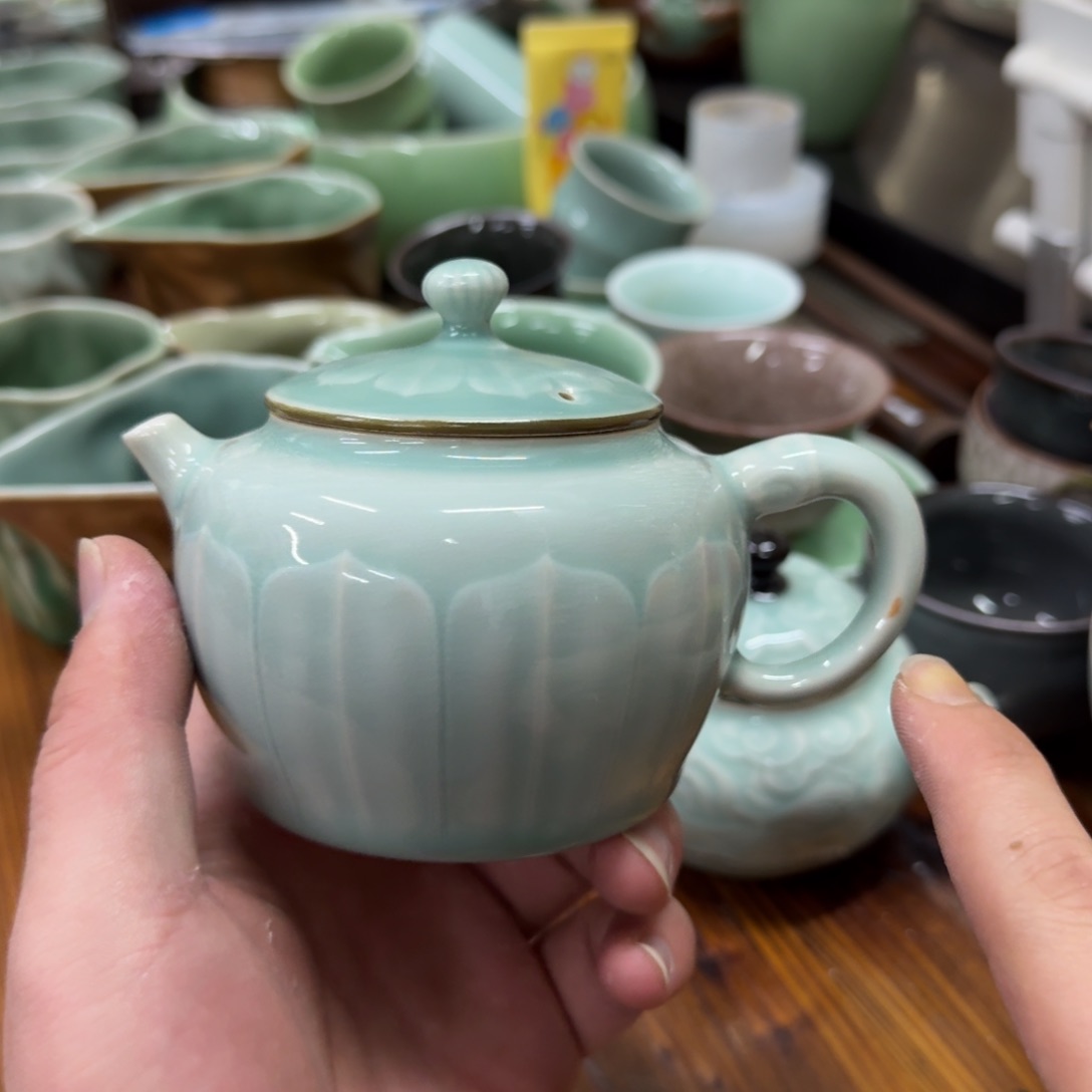 龙泉青瓷茶具微瑕6397