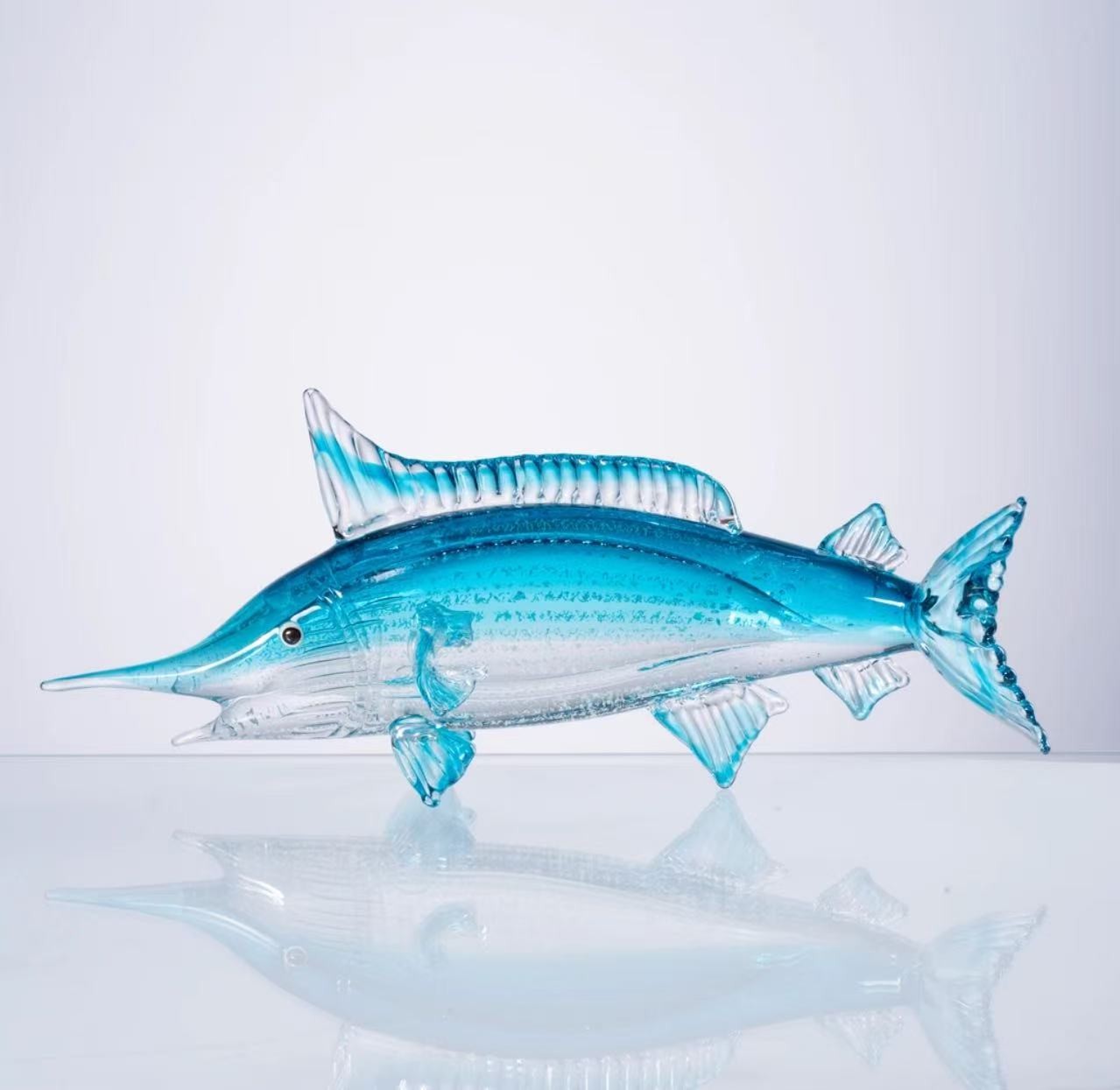 安桔东方美学【旗鱼】新中式茶具纯手工极简送礼水晶琉璃摆件