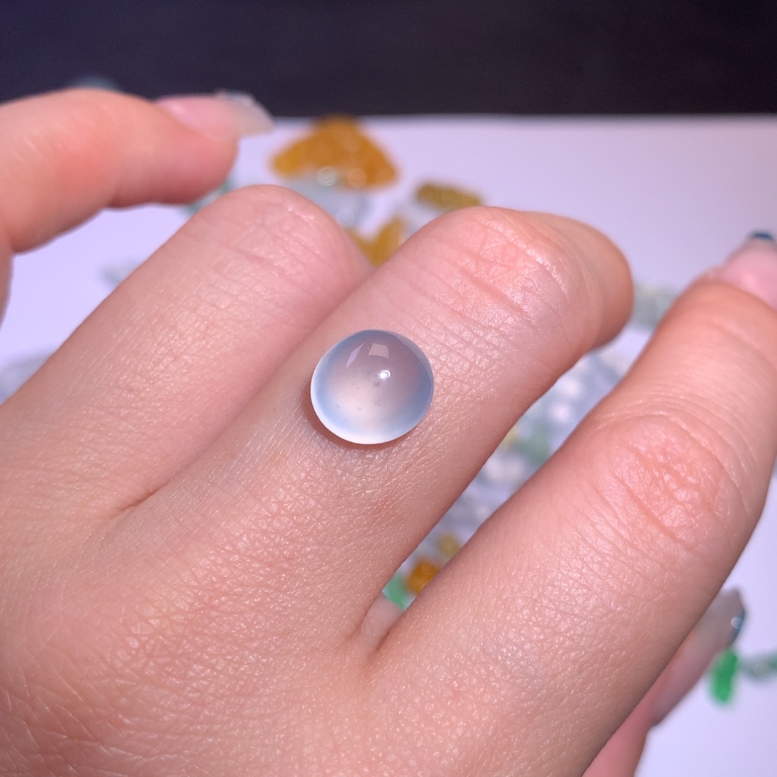 翡翠裸石a货高冰蛋面9-8.4-4.6