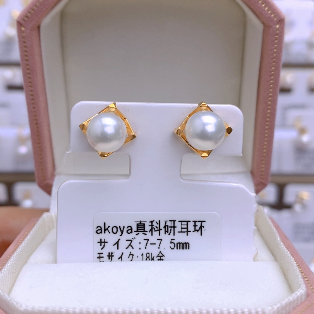 海水珍珠耳饰18K金镶嵌