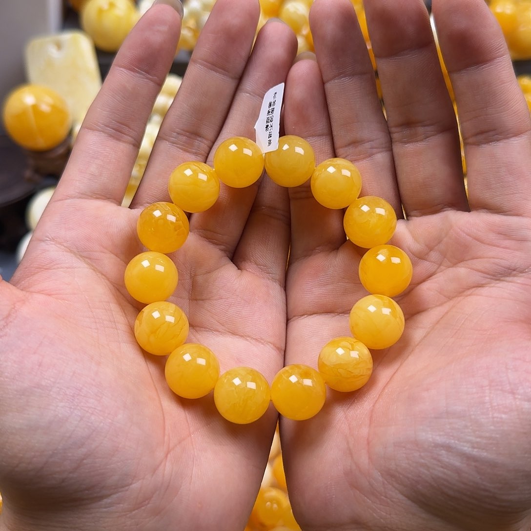 琥珀珠宝奇石未镶嵌15mm