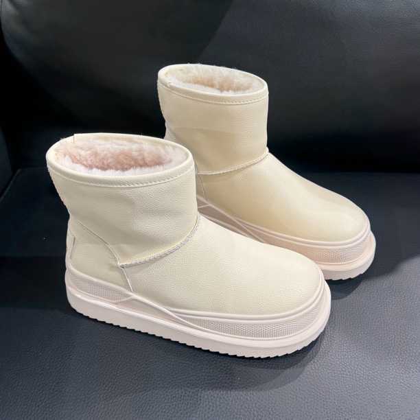 【觅而】冬季厚底增高加绒防水防滑短筒雪地靴毛毛棉鞋女226-2796