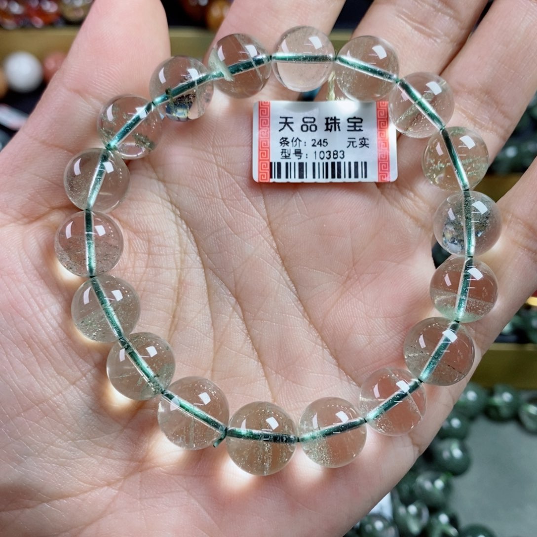 水晶手串未镶嵌h**a绿幽灵10383