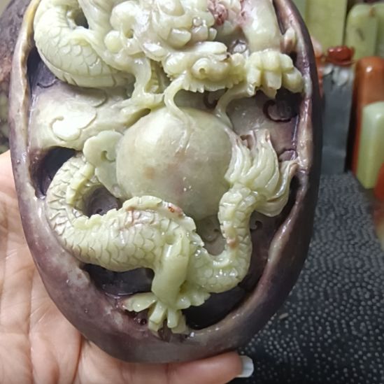 青田石退**工青田龙蛋石