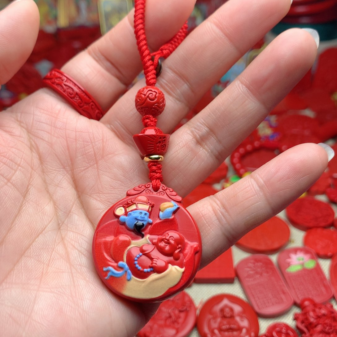 天然辰砂工艺品朱砂钥匙扣