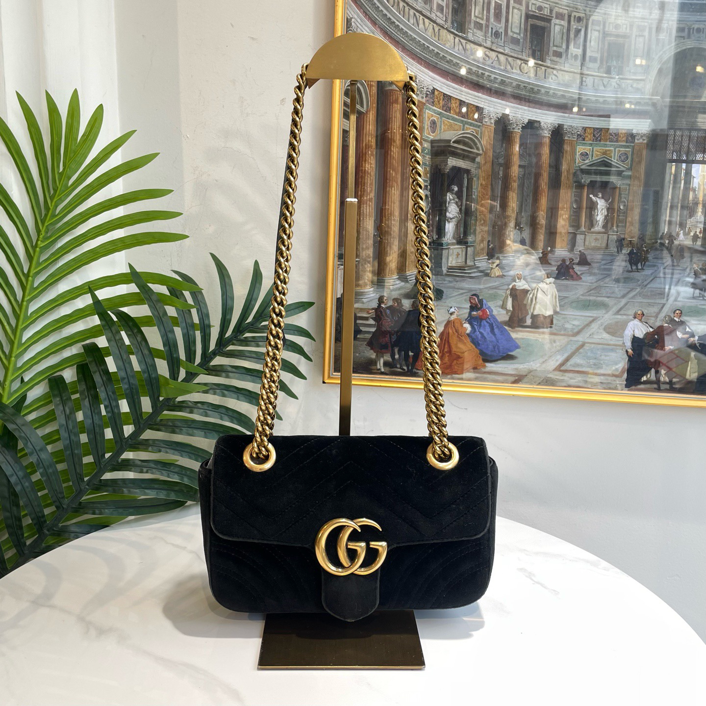 95新 GUCCI/古驰 御古屋/05755/丝绒22马蒙 021标