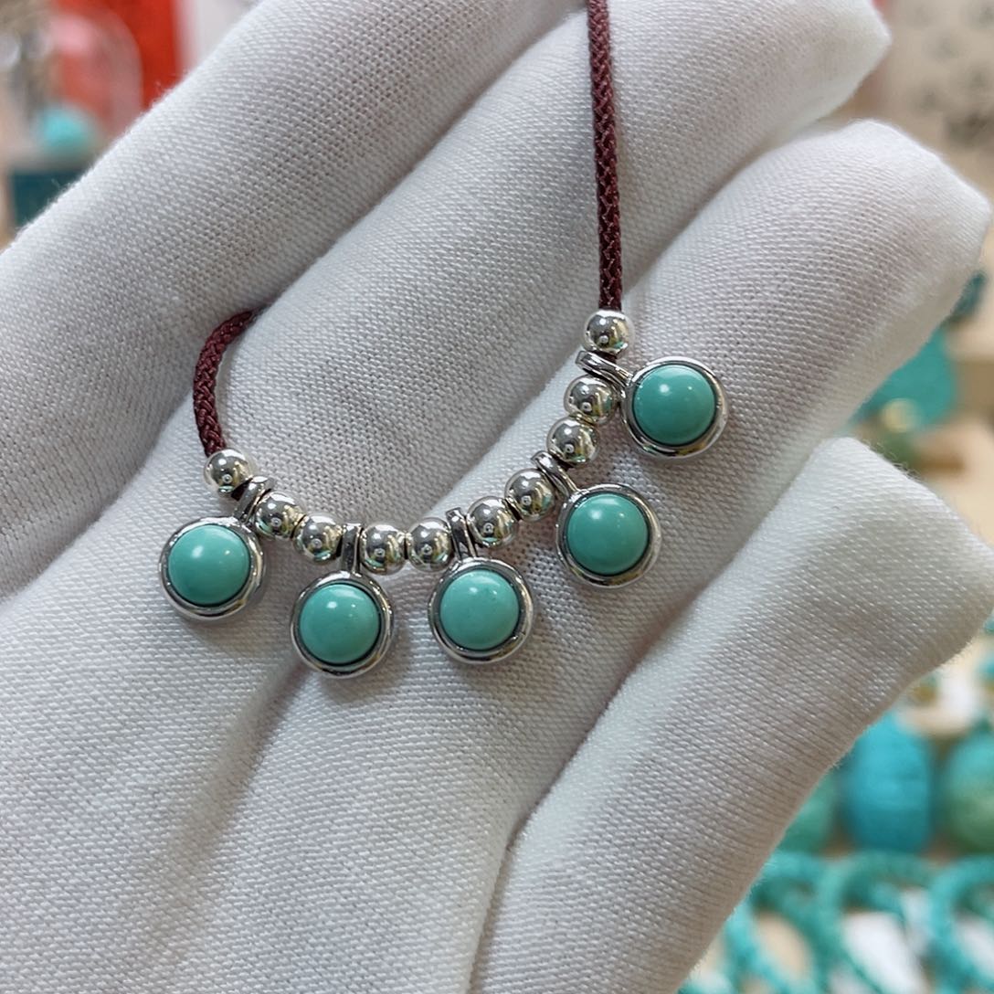 绿松石珠宝奇石银S925镶嵌