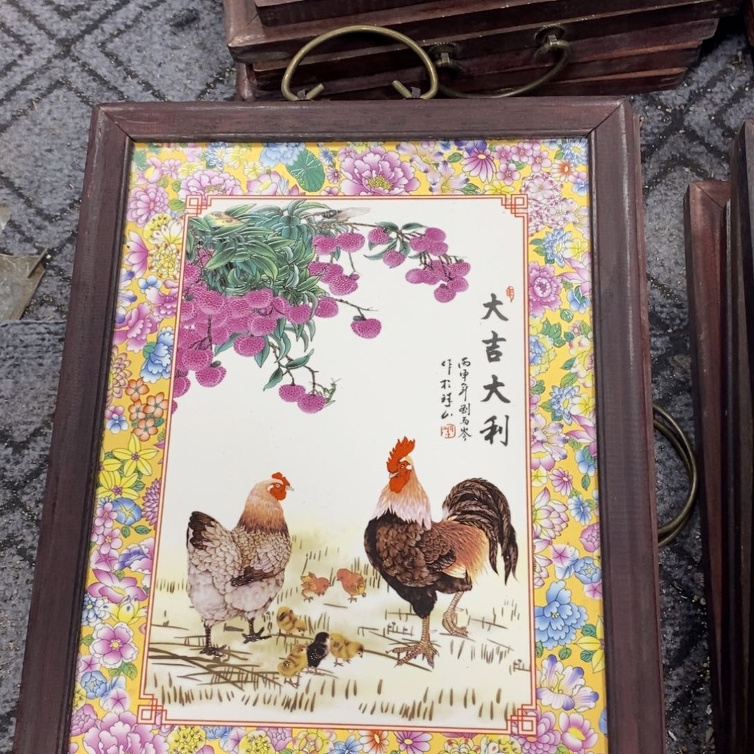 瓷片景德镇瓷板画柴窑烧制37*28