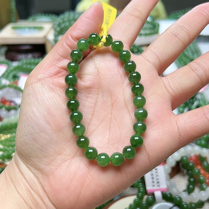和田玉（碧玉）手链未镶嵌最*风