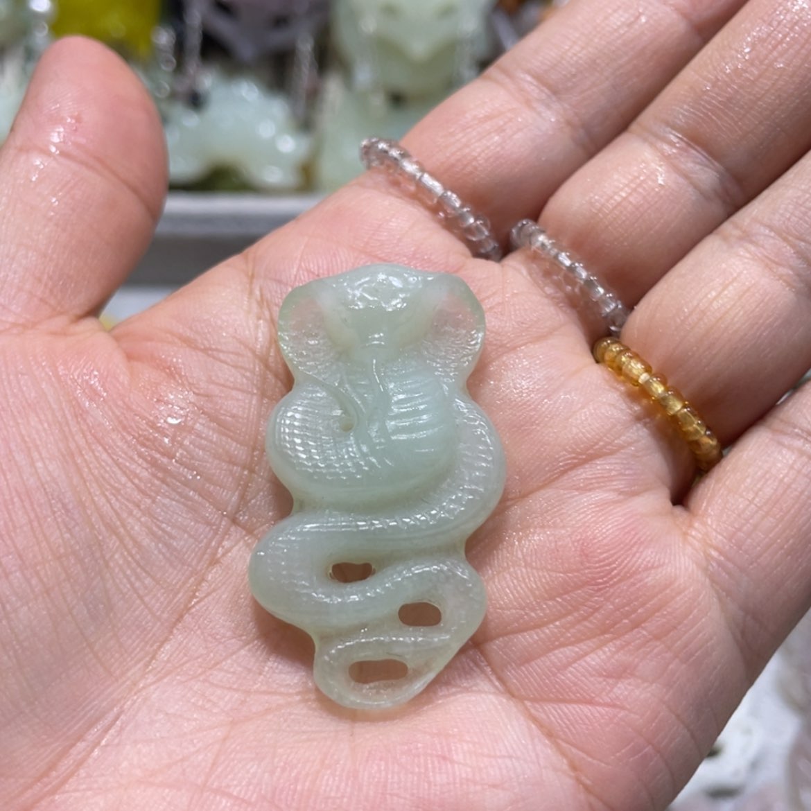 【闪购商品】岫玉颈饰未镶嵌108吊坠