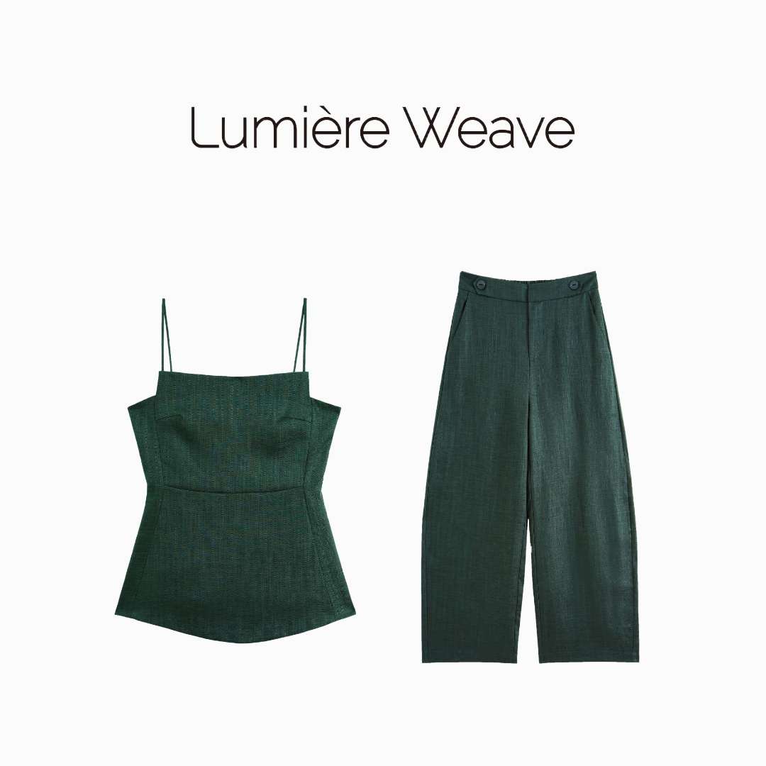 LumièreWeave 【烟草绿】 LWDA1007亚麻吊带套装