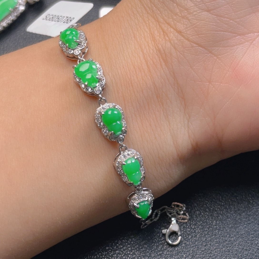 翡翠银S925镶嵌吊坠(不含链)j h j j j