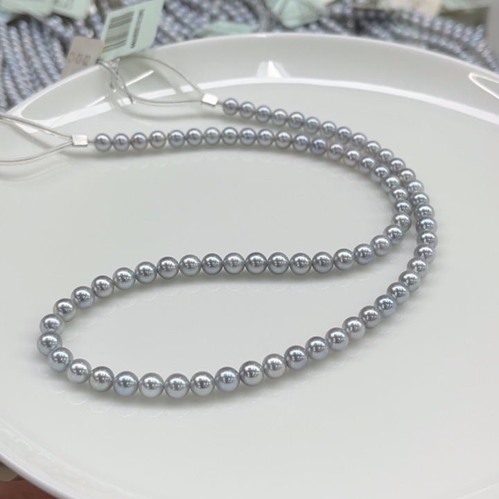项链银S925镶嵌海水珍珠5-5.5mm