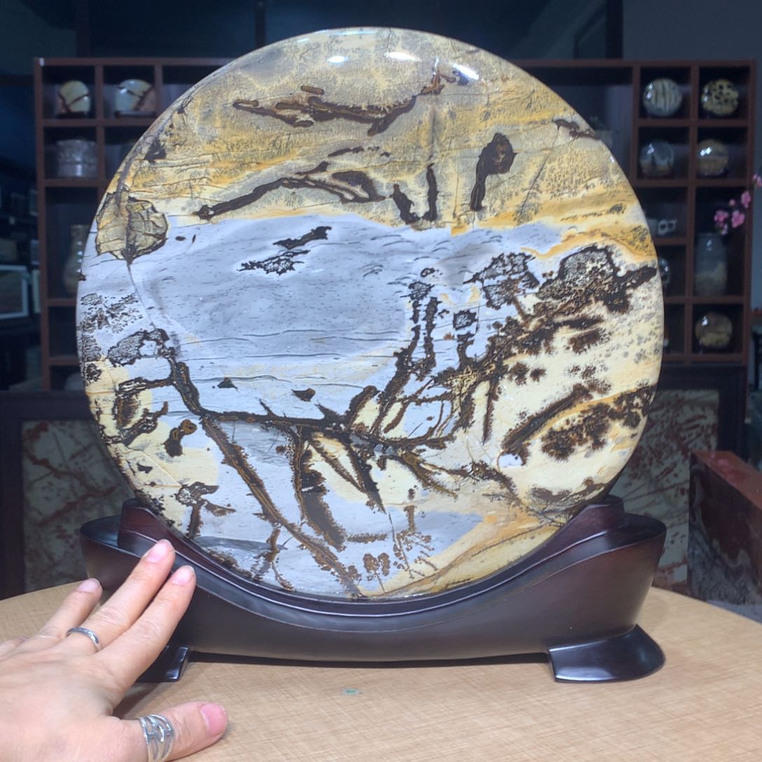 紫砂广西国画石摆件，收藏观赏