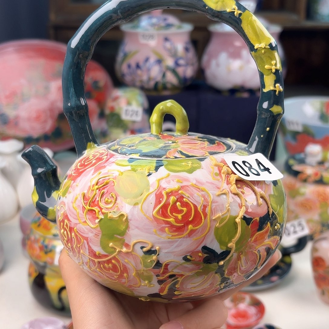 景德镇手绘高温釉下彩陶瓷茶具