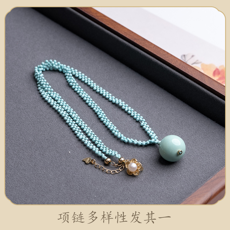 绿松石圆珠项链（多样性发货）
