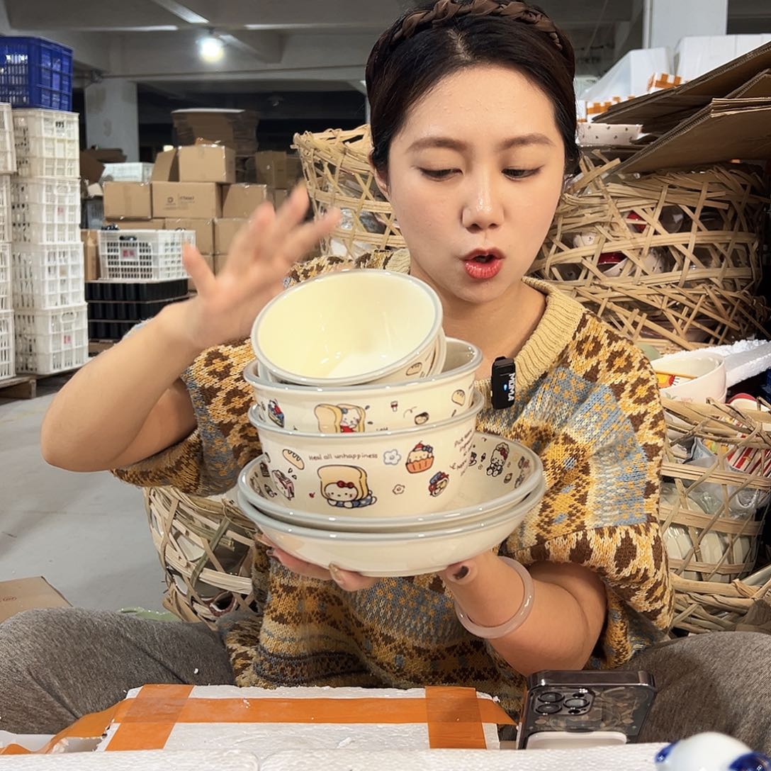 摆件潮州陶瓷工厂微瑕6件套