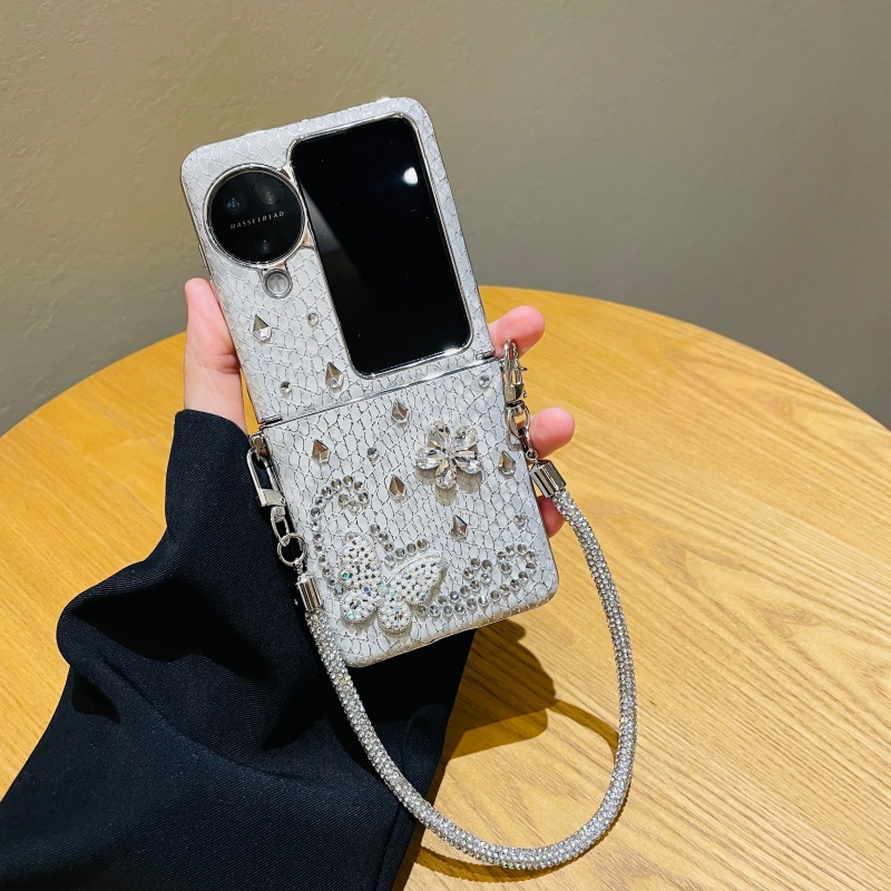 适用于oppofindn3flip手机壳电镀连体鳄鱼纹DIY蝴蝶n2flip保护壳