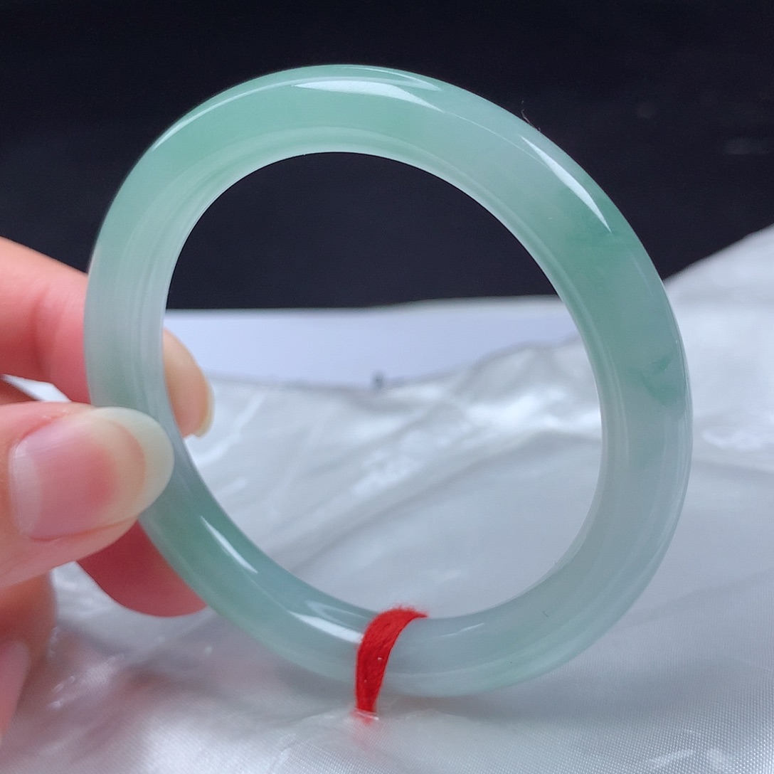 翡翠未镶嵌手镯53圆条hx8327