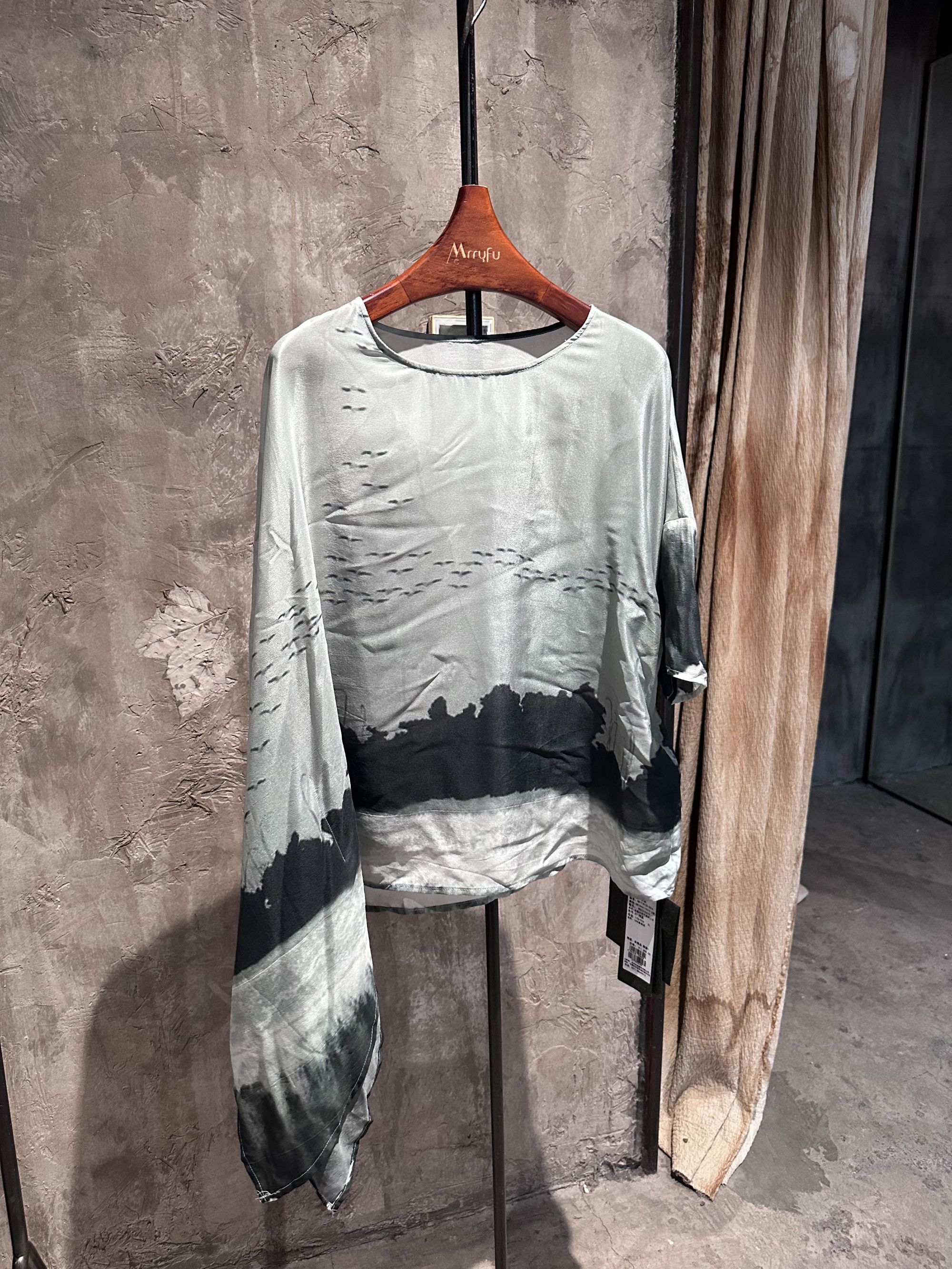 NatureDye 【美侖美奂】BG2310679 原创设计短袖双层上衣