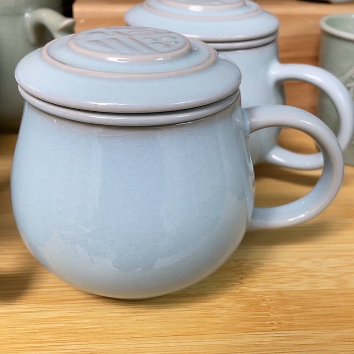 杯子天青福满茶水分离微瑕裸发