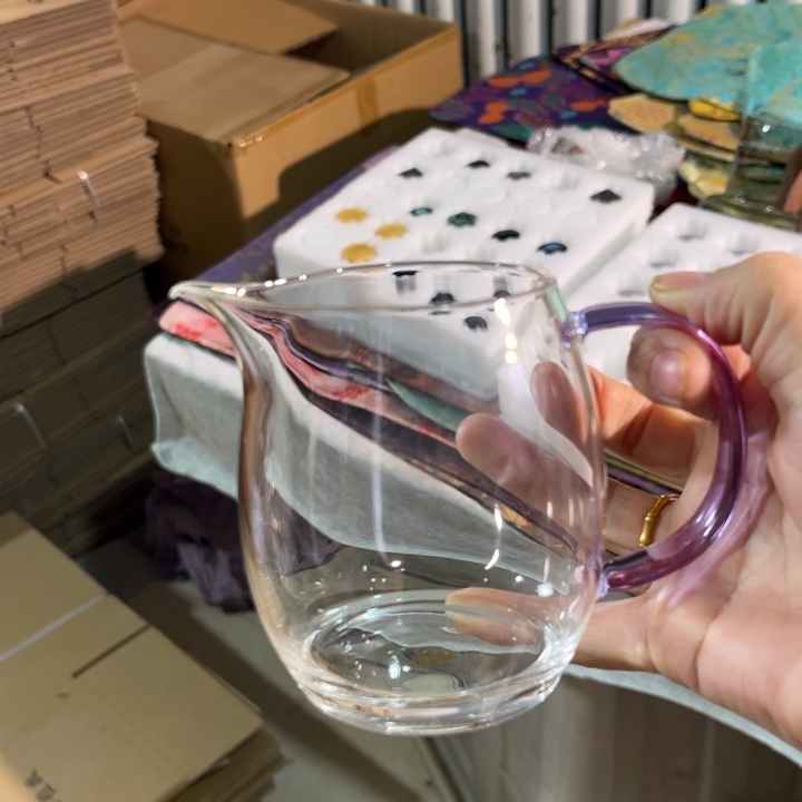 玻璃手工艺品橙然紫把