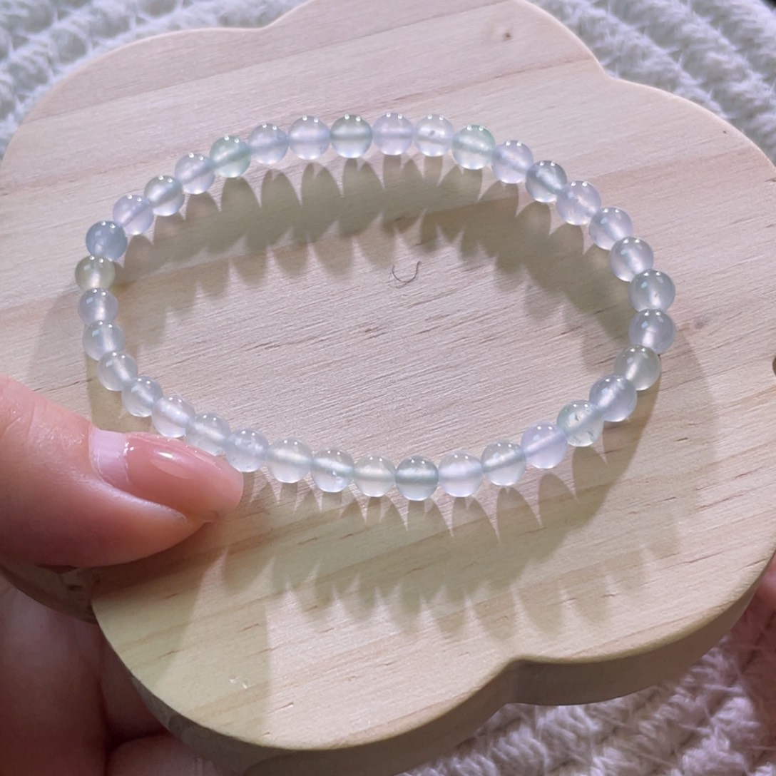 翡翠散珠天然缅a小钢炮冰玻手串卡5+