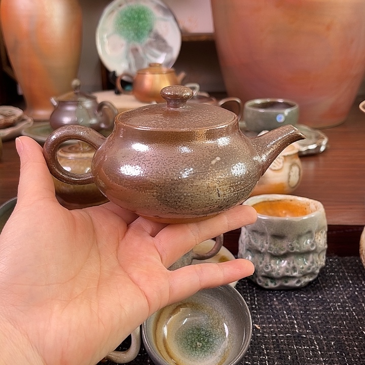 柴烧宽口壶200毫升