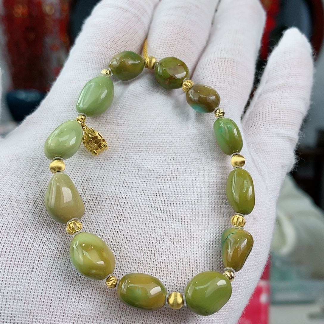 绿松石珠宝奇石18K金镶嵌