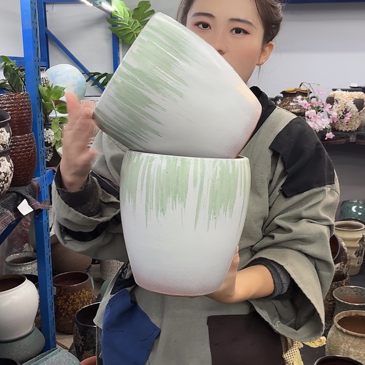 18×21 -粗陶花盆有孔-买买买