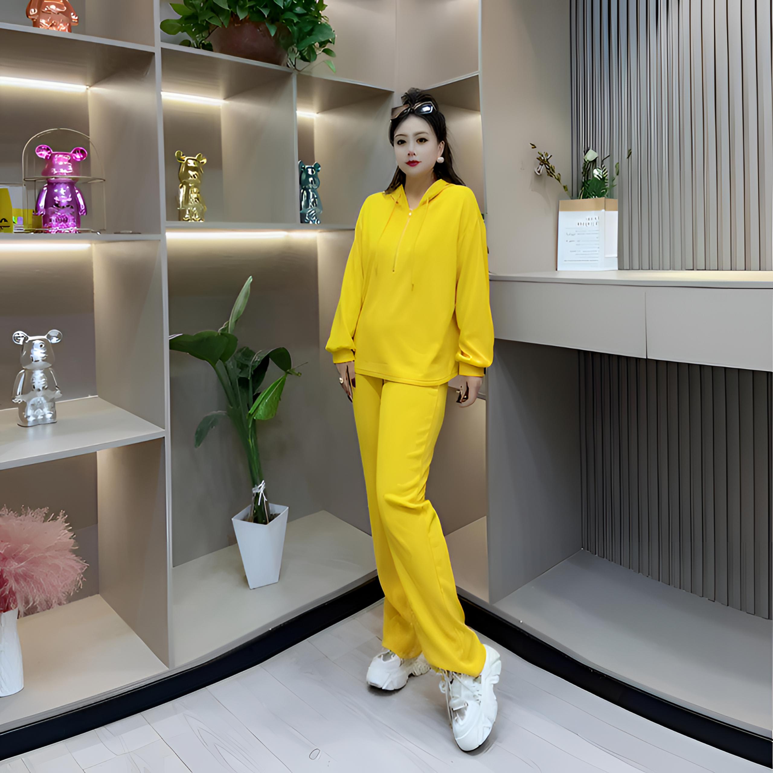 春季两件套-甜 3648时尚潮流休闲百搭运动显瘦款胖MM大码女装新款