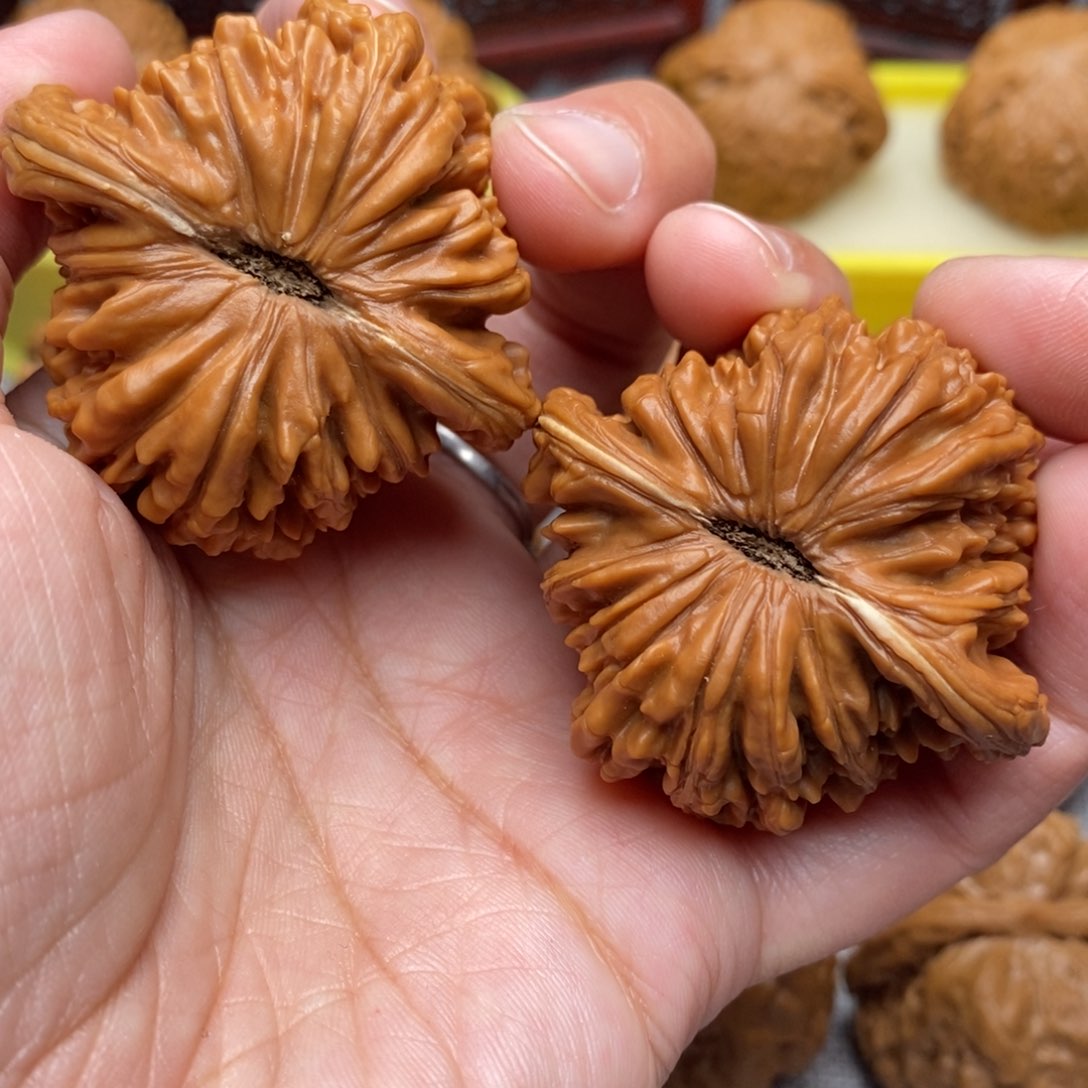 文玩核桃把件红皮老树四座楼47尺