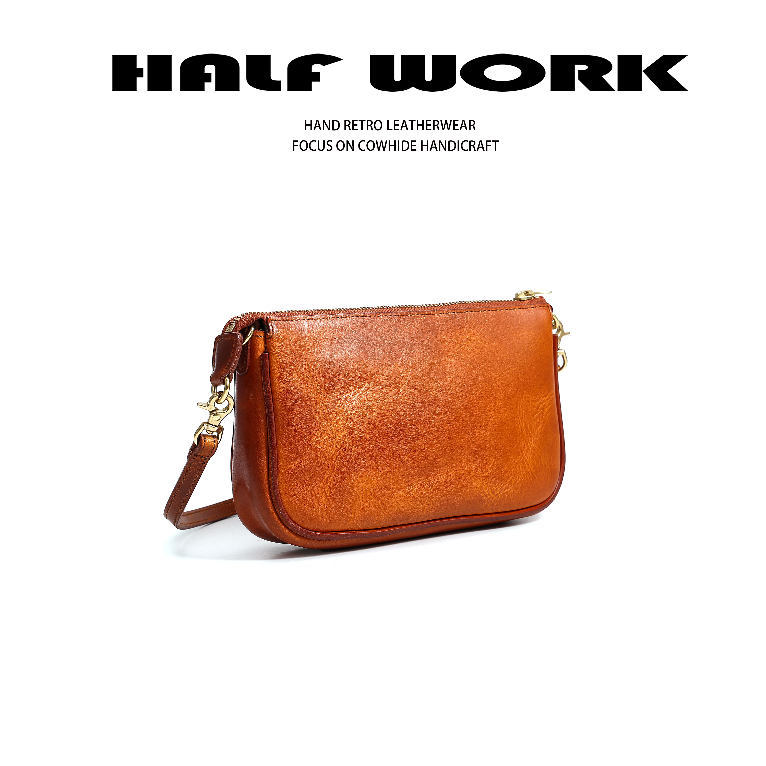 HALF WORK/伴工 简约百搭单肩斜挎腋下麻将包KB-1628