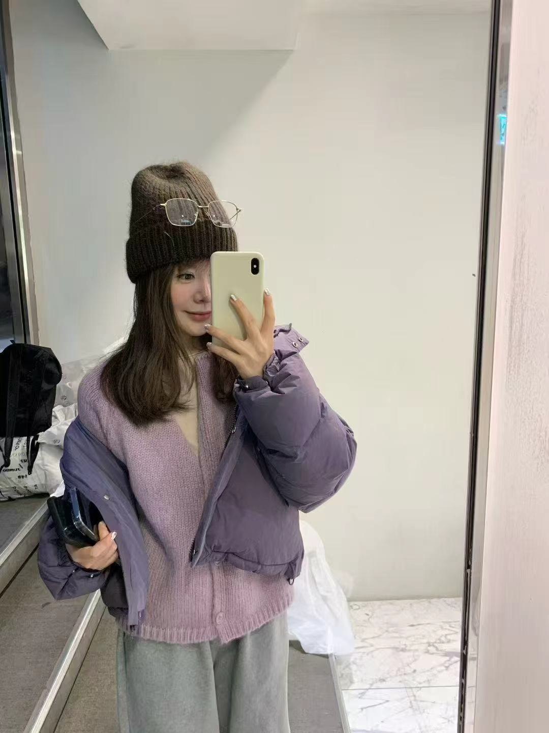 韩系蓝色毛衣开衫 1020