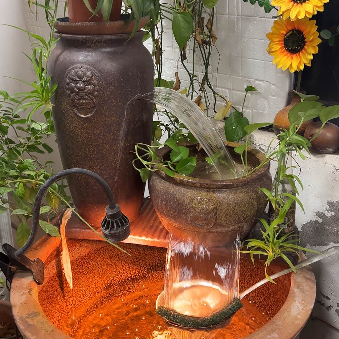 紫砂花盆流水罐带40瓦泵弯头软管