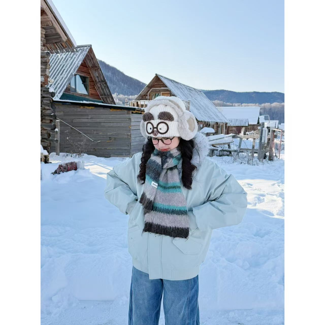 潮牌口袋设计加厚压缩空气棉座山雕可拆超大毛领派克棉服男女同款